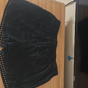 Steve Madden Black Eyelet High-Waist Pull-On Shorts